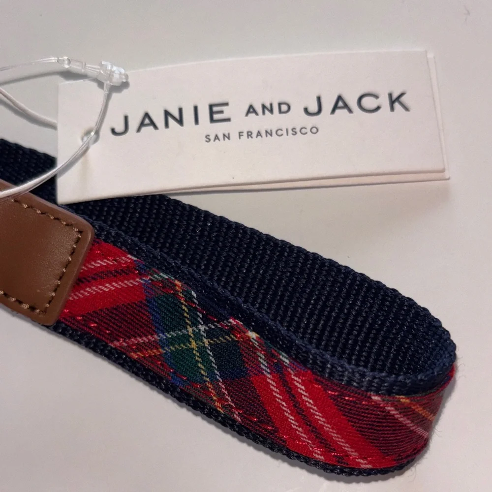 Janie and Jack Red Plaid Belt 12-24 Month NWT RED TARTEN PLAID BELT BABY BOY